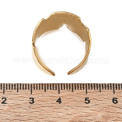 テクスチャード加工の樹皮 304 ステンレススチール製カフリング部品  カン付き  イオンプレーティング（ip）  ゴールドカラー  22mm  穴：3x2mm  19mm&nbsp;SA-CBA45D5-12G