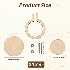 20 шт. деревянные пяльцы для вышивания&nbsp;DIY-CP0012-36