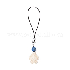 Окрашенные синтетические ремешки из бирюзового черепахового цвета для мобильных телефонов HJEW-JM03761