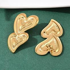 Серьги-гвоздики в форме сердца из нержавеющей стали 304&nbsp;EJEW-I320-24G-05