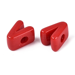オペークアクリルヨーロピアンビーズ  大穴ビーズ  V字  クリムゾン  21x17x13.5mm  穴：6mm  約188個/500g&nbsp;OACR-M027-01V-09