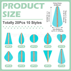 20шт. 10 комплекта подвесок из непрозрачной смолы и дерева&nbsp;RESI-TA0004-63A