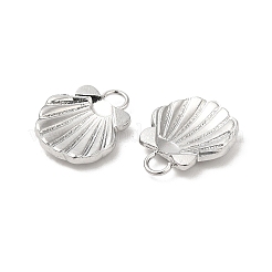 変色しない304ステンレススチールチャーム  シェルチャーム  ステンレス鋼色  12x10x2mm  穴：1.8mm&nbsp;LS-STAS-H214-14P