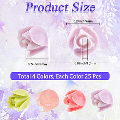 100шт 4 цвета синтетические коралловые бусины&nbsp;CORA-PA0001-03