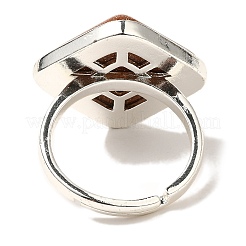 Регулируемые кольца из синтетического золота с золотым камнем&nbsp;RJEW-H240-01S-16