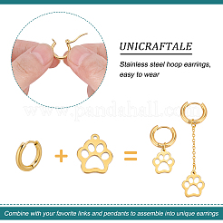 12 пара серег-колец Huggie Hoop из нержавеющей стали 304 в двух стилях&nbsp;STAS-UN0032-60