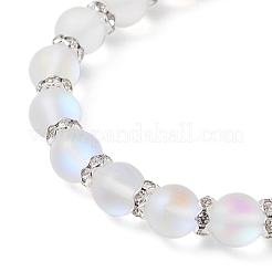 Браслеты из круглых бусин из матового синтетического лунного камня и смолы для мужчин и женщин BJEW-JB12455