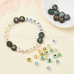 414шт 8 стиля сердце и плоские круглые непрозрачные/прозрачные акриловые бусины MACR-YW0001-46