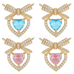 8 шт. 2 цвета латунные подвески с микропаве и кубическим цирконием&nbsp;KK-BBC0019-71