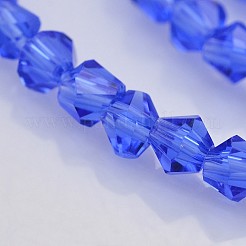 カット加工ダブルコーンガラスビーズ連売り  藤紫色  3.5~3.8x3mm  穴：1mm  約107~110個/連  32.5~34cm&nbsp;LS-EGLA-P017-3mm-10