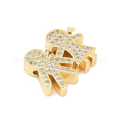 Латунные микро проложить кубического циркония бусы KK-H203-05G