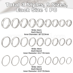 27 шт. 27 стильных кольца из нержавеющей стали для женщин RJEW-UN0003-04P