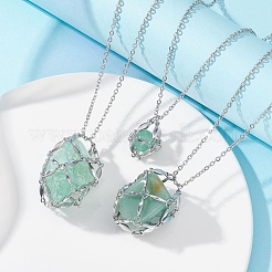 3 шт. 3 стиля 304 нержавеющая сталь и латунь макраме мешочек пустой держатель камней для изготовления подвесок ожерелий NJEW-JN04443