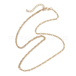 Collar de cadena Singapur de acero inoxidable 304 con cadena Figaro para mujer&nbsp;NJEW-JN05591