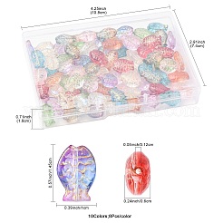 80 шт. 10-цветные гальванизированные и золотистые металлические стеклянные бусины EGLA-FS0001-57