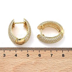 Messing Micro Pave klare Zirkonia Creolen&nbsp;EJEW-C182-07C-G