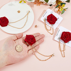 Полиэстер цветок розы лацкан булавка задняя часть&nbsp;JEWB-FH0002-09B