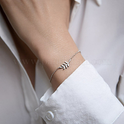 Браслеты из стерлингового серебра с листочками JQ1185-1