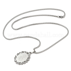 Овальные цепочки из нержавеющей стали 201 с подвеской Virgin NJEW-H055-08P