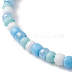 Braccialetto elastico con perline di semi di vetro&nbsp;BJEW-JB10022-02