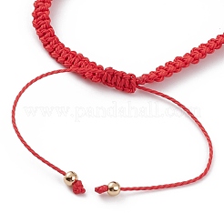 Bracelets de perles tressées en cordon de polyester ciré réglable&nbsp;BJEW-JB05846-04