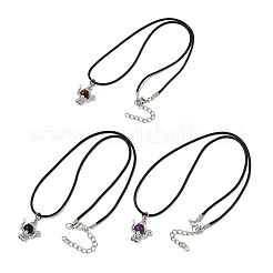 3 collar con cordón encerado con colgante de aleación&nbsp;NJEW-JN05440
