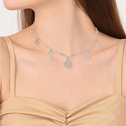 6 шт. ожерелье из нержавеющей стали 304 в виде цепочки-скрепки&nbsp;NJEW-SC0001-57A-P