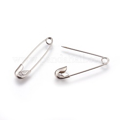 アイアン製ブローチパーツ  キルトピン  プラチナ  26x6x2mm  ピン：0.6mm  約1000個/袋&nbsp;IFIN-WH0037-01B-P