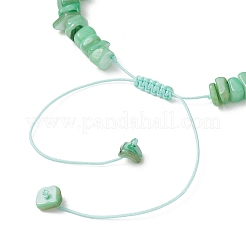 Регулируемые плетеные браслеты из натуральных пресноводных ракушек и окрашенных синтетических бирюзовых бусин для женщин&nbsp;BJEW-JB13105-02