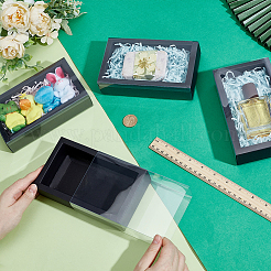 Складные креативные ящики из крафт-бумаги с прозрачным покрытием из ПВХ&nbsp;CON-WH0113-09A