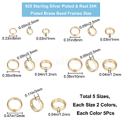 50шт 10 стили латунных бусин в рамках KK-CN0002-56