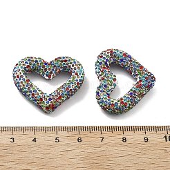 Бусины из полимерной глины в форме сердца со стразами&nbsp;CLAY-NH0001-09A-01