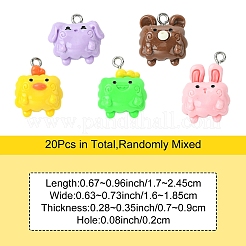 20 шт. подвески из непрозрачной смолы в виде животных&nbsp;CRES-YW0002-52