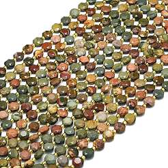 Нити бусин из натурального камня пикассо/полихромной яшмы G-C116-A84-02