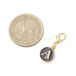 Плоские круглые с буквами сплава эмалевые подвесные украшения&nbsp;HJEW-JM03526