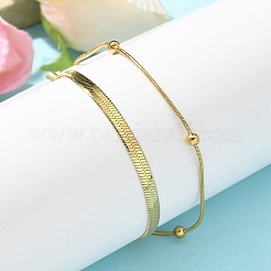 Цепочки-«елочки» и браслеты-змейки из нержавеющей стали 304&nbsp;LS-BJEW-U019-04G-05