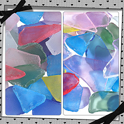 300g ガラスカボション  混合図形  ミックスカラー  26~60.5x17~33.5x4~6mm&nbsp;GLAA-PA0001-89