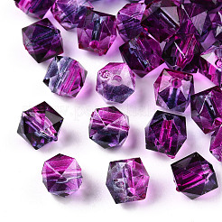 Perle acriliche verniciate a spruzzo bicolore trasparente&nbsp;ACRP-TD002-03