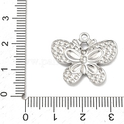 ツートンカラーの304ステンレススチールペンダント  金色とステンレス色  バタフライチャーム  20x24x2mm  穴：2mm&nbsp;STAS-K322-18C-GP