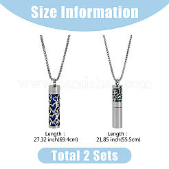 2 комплект из 2-х ожерелий в виде флаконов духов из нержавеющей стали NJEW-FH0001-08