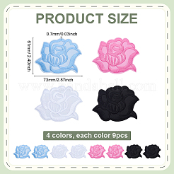 36 шт. 4 цвета компьютеризированная вышивка ткань утюгом / пришить патчи&nbsp;PATC-ME0001-11