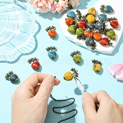 24 шт. 6-х цветные фарфоровые подвески ручной работы PALLOY-CJ00162