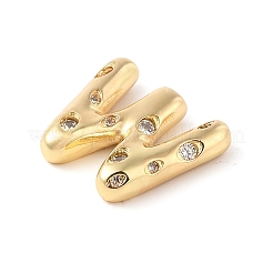 Colgante de circonita cúbica transparente micro pavé de latón&nbsp;KK-Z046-01G-W