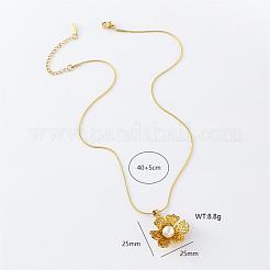 3 шт. ожерелье из нержавеющей стали с имитацией жемчуга в виде цветка для женщин SX1880