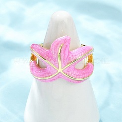 Латунные эмалевые регулируемые манжеты для женщин RJEW-G357-01K