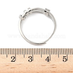 Вращающиеся кольца для пальцев для женщин с микропаве из латуни и кубическими цирконами RJEW-C132-04P