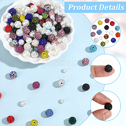 Bola de discoteca pavé redonda y cuentas de imitación de plástico ABS.&nbsp;DIY-PA0001-63