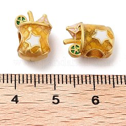 合金エナメルヨーロピアンビーズ  大穴ビーズ  ゴールドカラー  ドリンク  ゴールド  13x10x8mm  穴：4.5x4mm&nbsp;ENAM-M008-09G-01