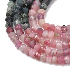 Colliers de perles de tourmaline multicolores naturelles à dégradé de couleurs&nbsp;G-D110-E02-01