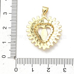 Латунные микропаве прозрачные подвески с фианитом&nbsp;KK-P350-18G-03